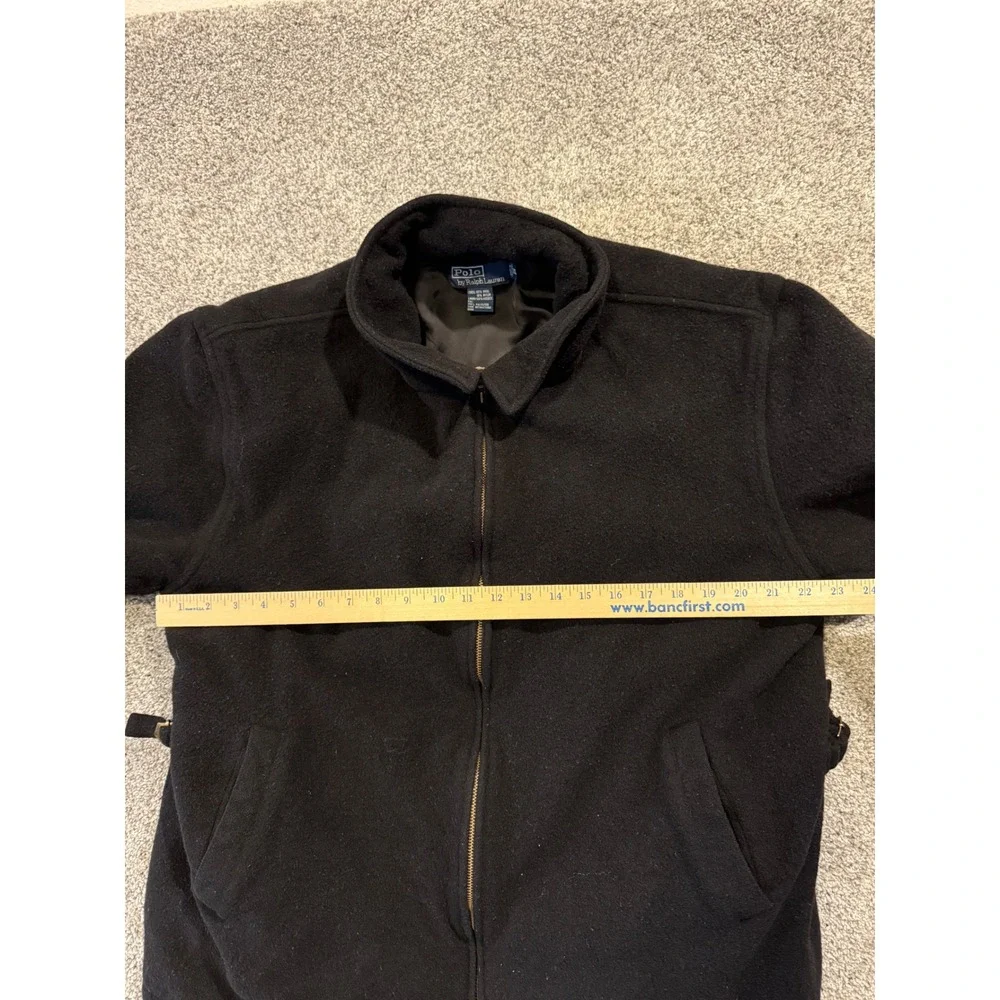 Polo Ralph Lauren XXL Black Wool Blend Jacket Full Zip Womenswear Style‎
